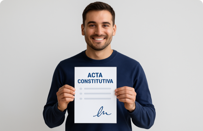 Persona con certificado de Acta Constitutiva