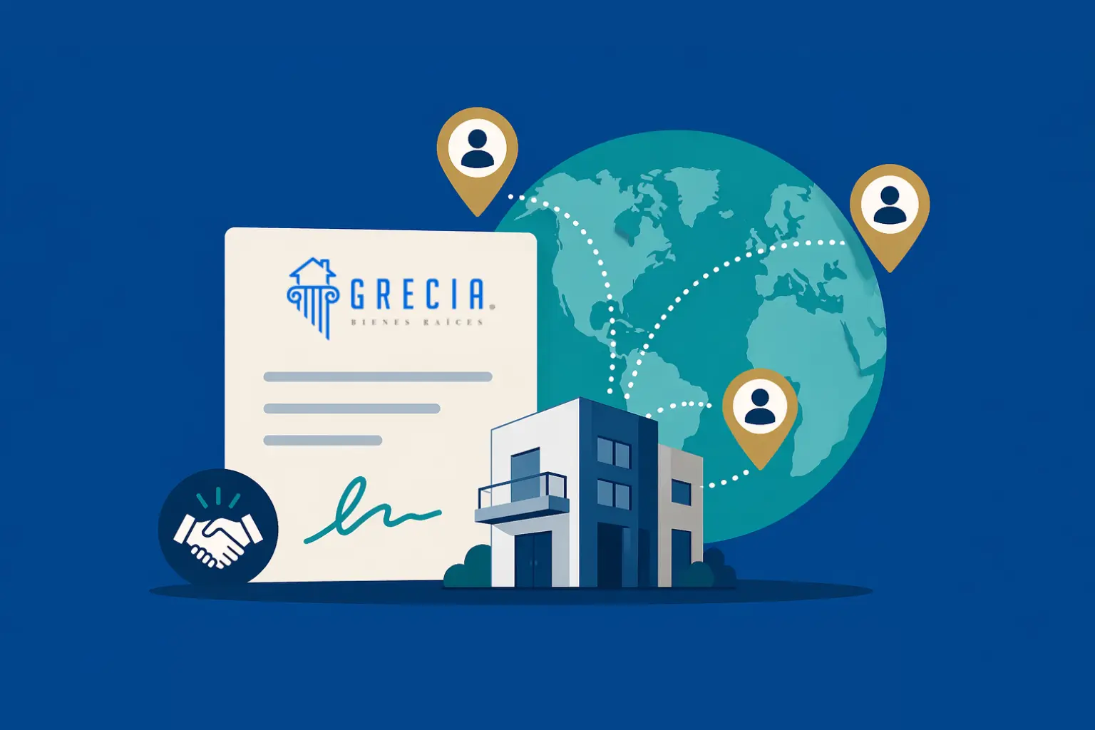 Grecia Bienes Raíces: expandiendo operaciones con clientes foráneos